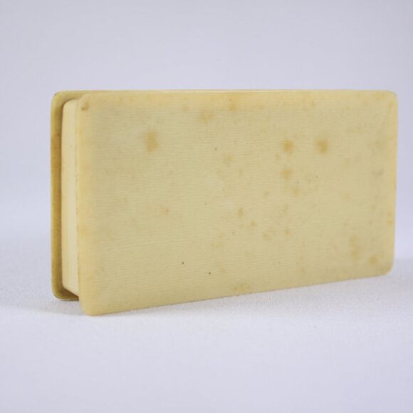 Antique celluloid plastic jewelry box, trinket box lined in royal blue velvet - Picture 7 of 10